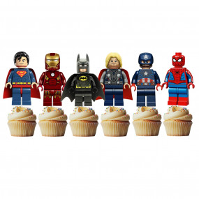 6 Toppers Super Heróis lego