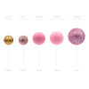 Toppers Bolas Rosa Claro, rosa glitter e ouro - conj.20