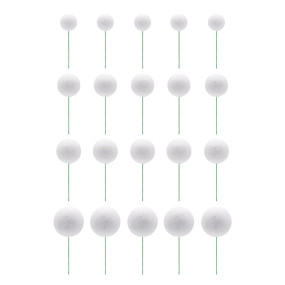 Toppers Bolas Glitter Branco - conj.20