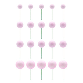 Toppers Bolas Glitter Rosa - conj.20